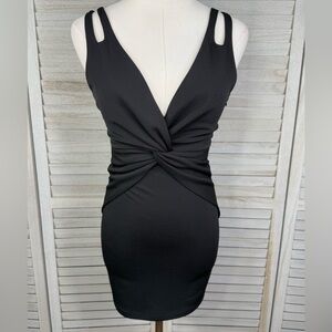 LF (Rumor Boutique) Sexy Strappy Bodycon Mini Dress-Black-Small